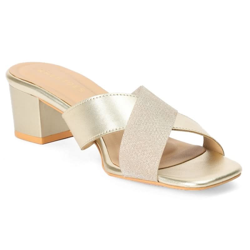 Clara - Gold Block Heels