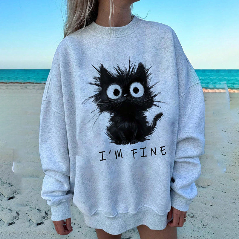 Women's Cute Kitten Graphic Sweatshirt