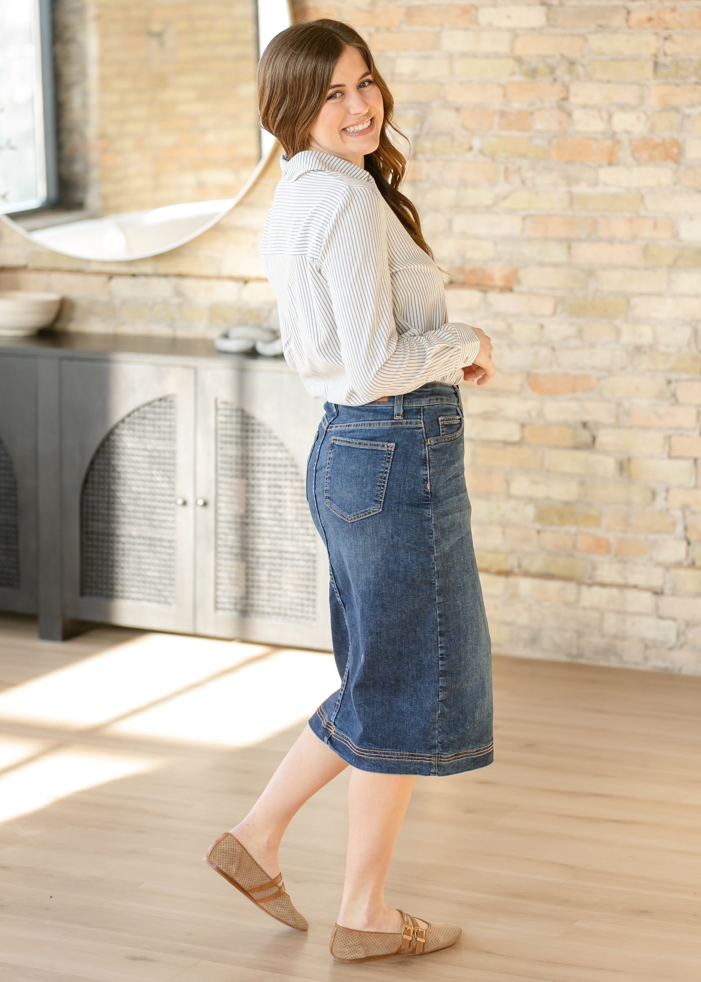 Bryn Dark Wash Jeans-Midirock