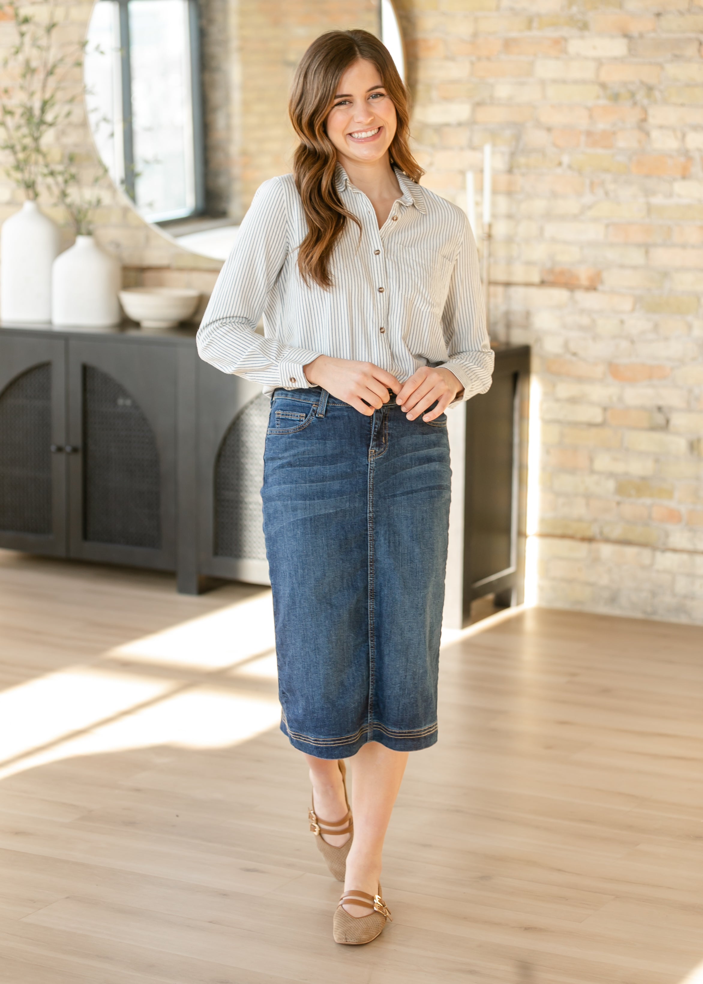 Bryn Dark Wash Jeans-Midirock
