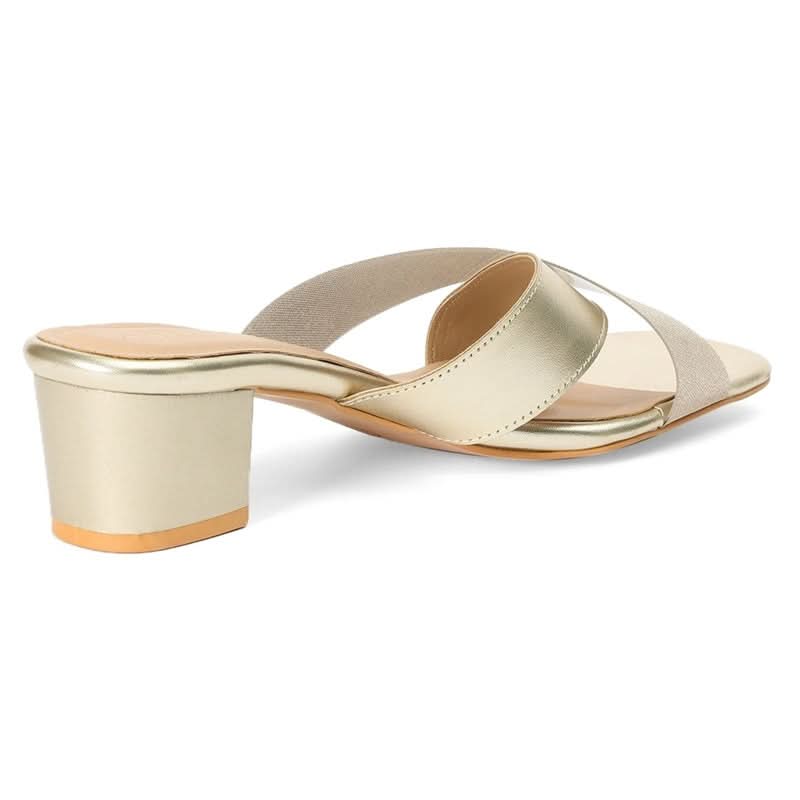 Clara - Gold Block Heels