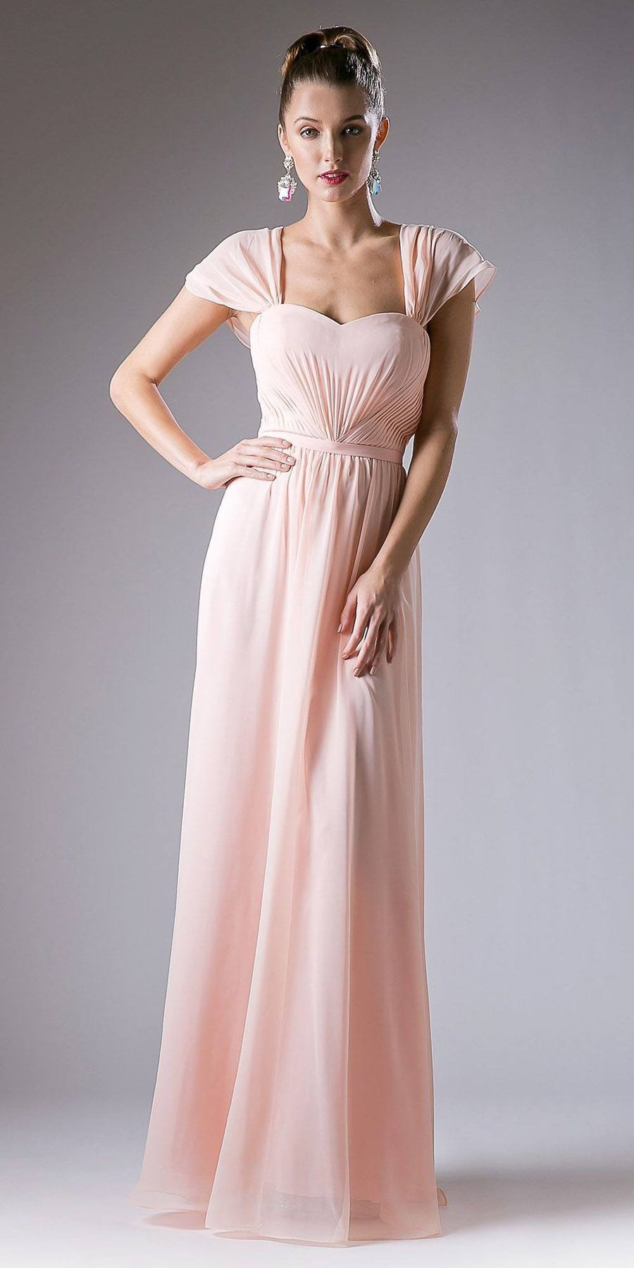 Cinderella Divine CH532 Sweetheart Neck A-Line Dress with Sleeves