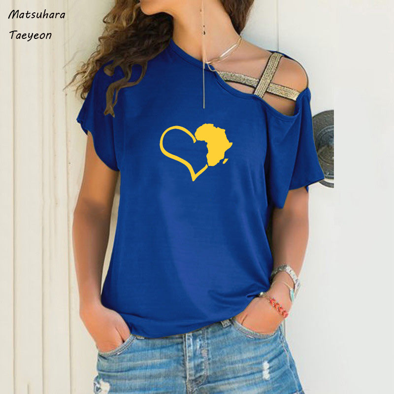 Chic Heart Map Graphic Tee for Women