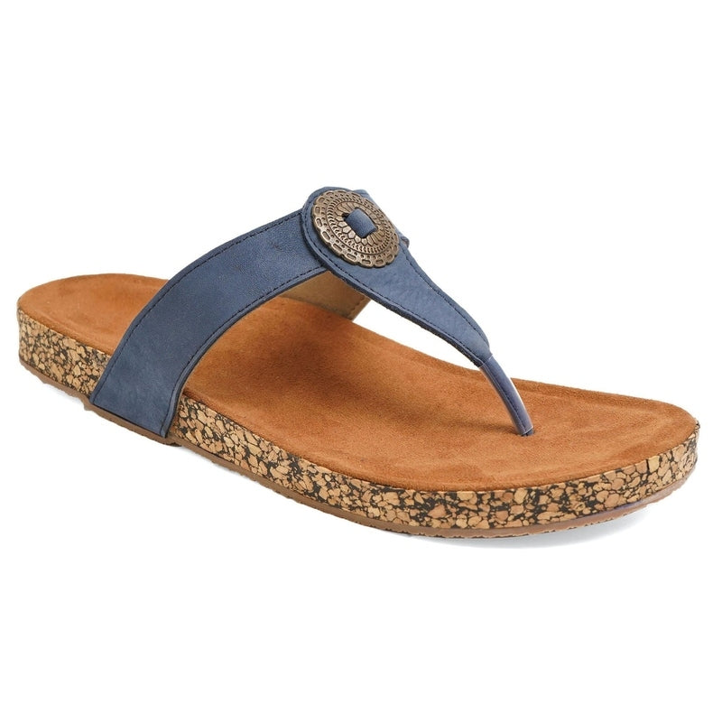 Delia - Blue Cork Sandals