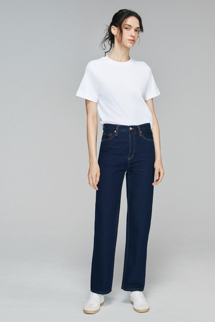Manhattan High Rise Straight Ankle Jeans HJ160