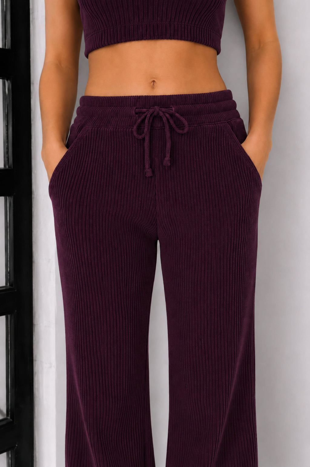 Jules Waffle Knit Organic Cotton Drawstring Pant