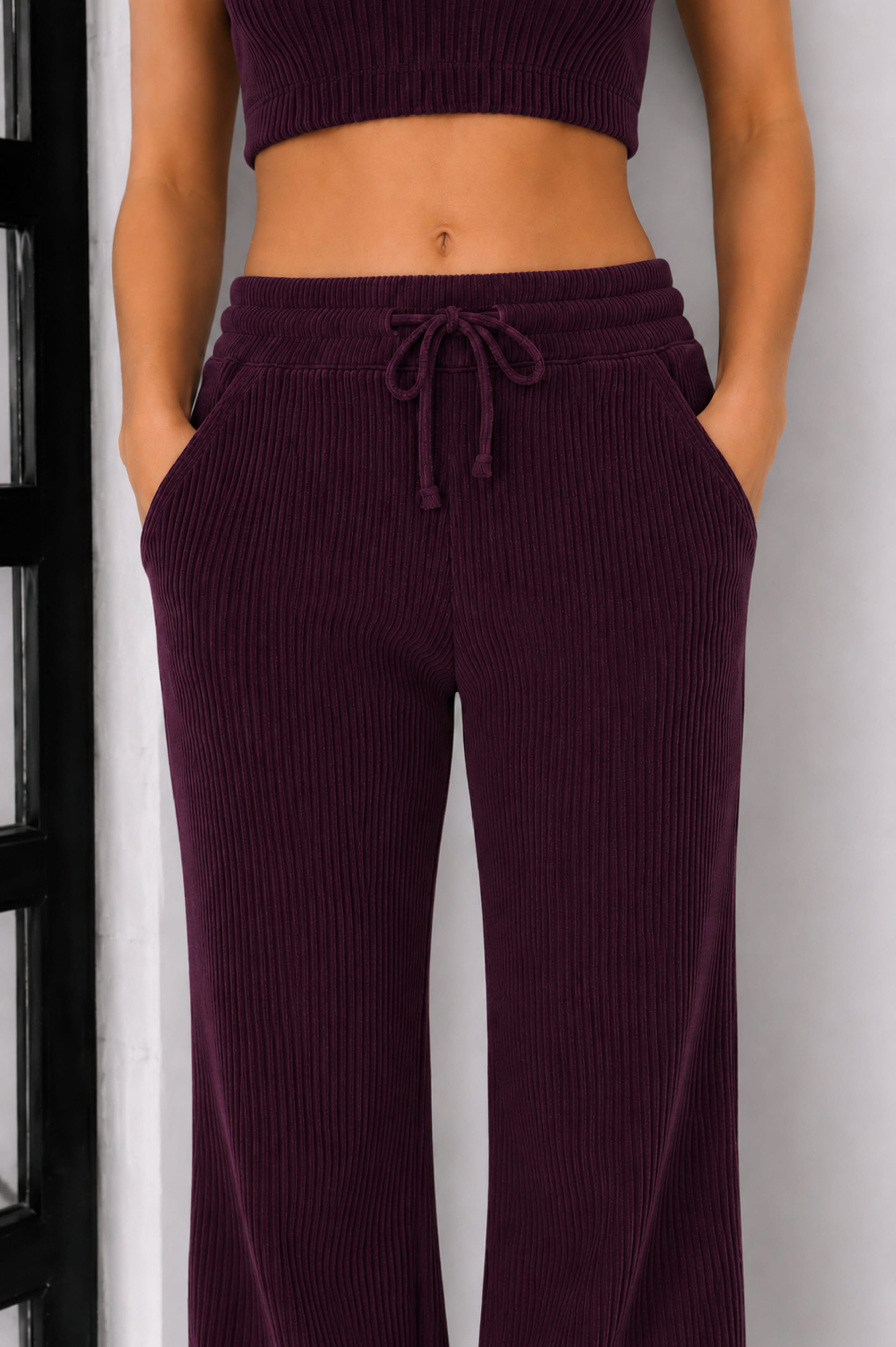 Jules Waffle Knit Organic Cotton Drawstring Pant