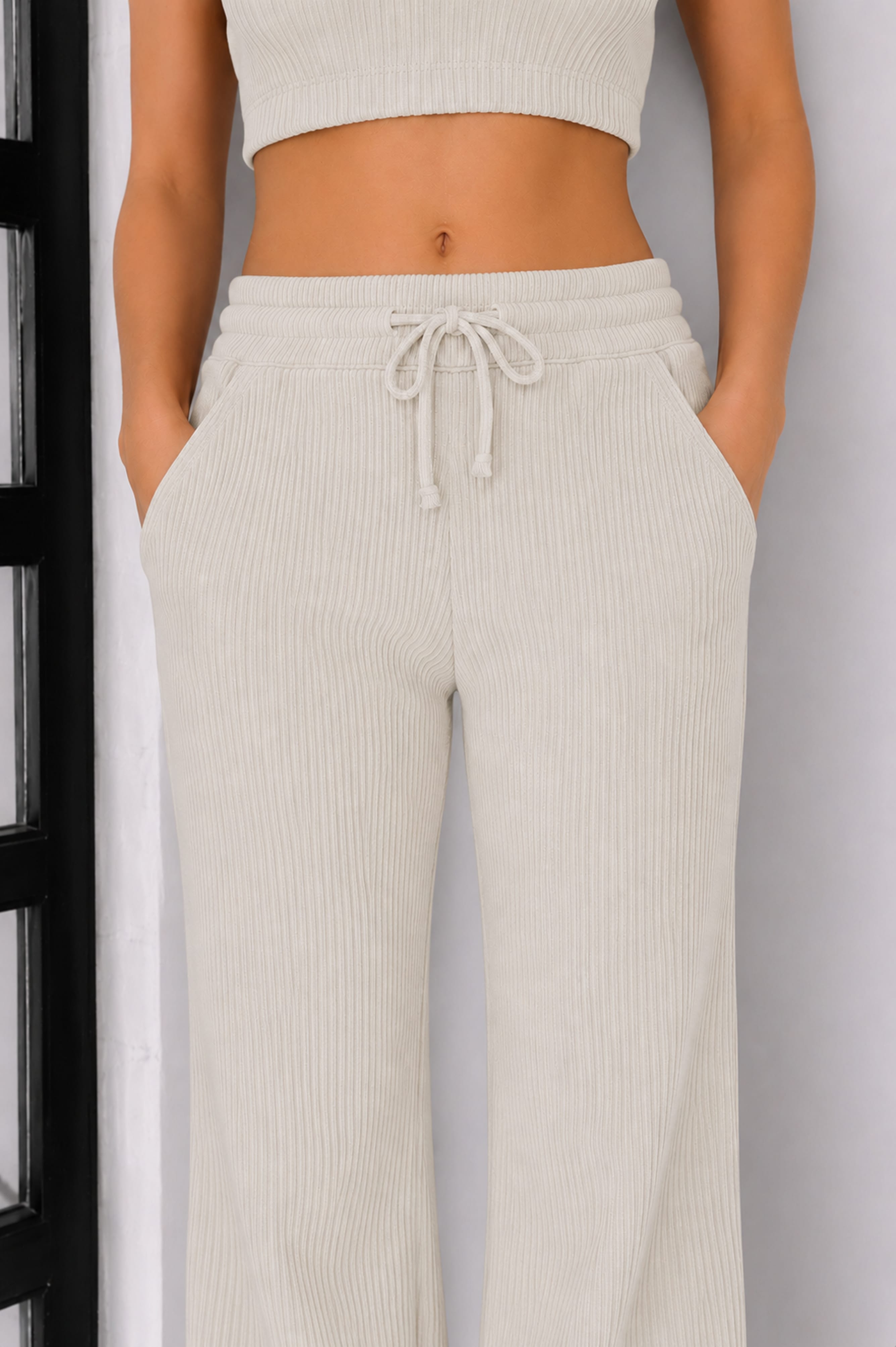 Jules Waffle Knit Organic Cotton Drawstring Pant