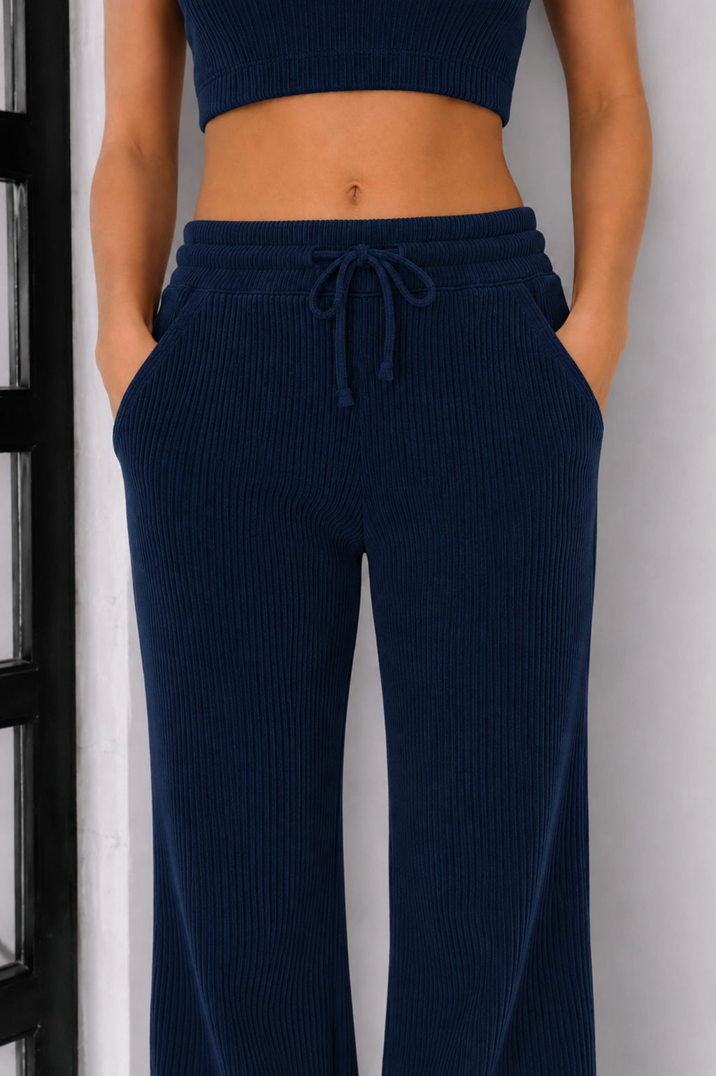 Jules Waffle Knit Organic Cotton Drawstring Pant