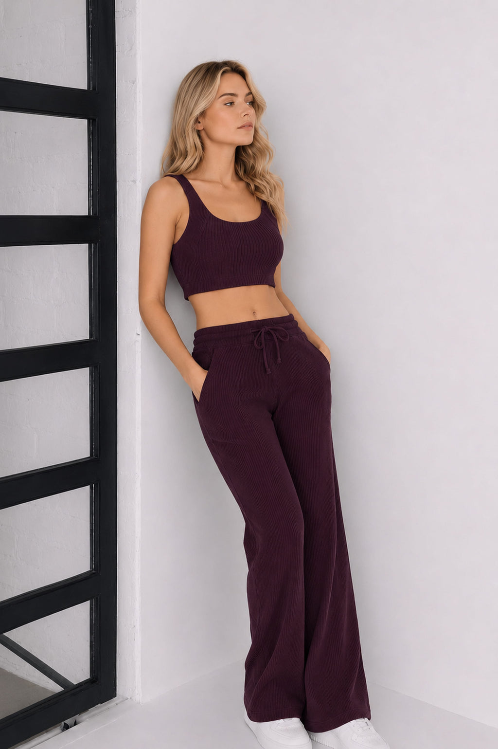 Jules Waffle Knit Organic Cotton Drawstring Pant