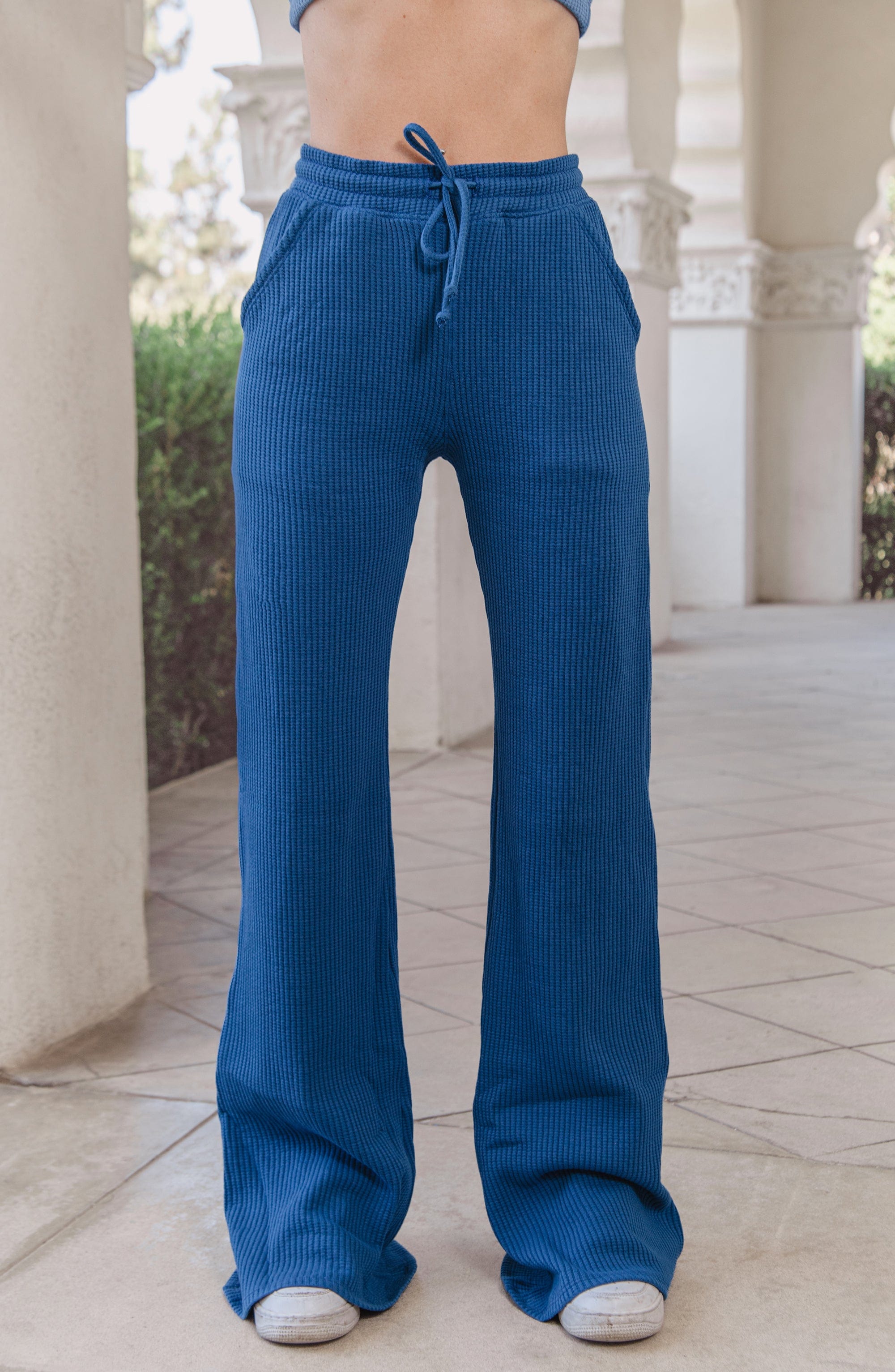 Jules Waffle Knit Organic Cotton Drawstring Pant