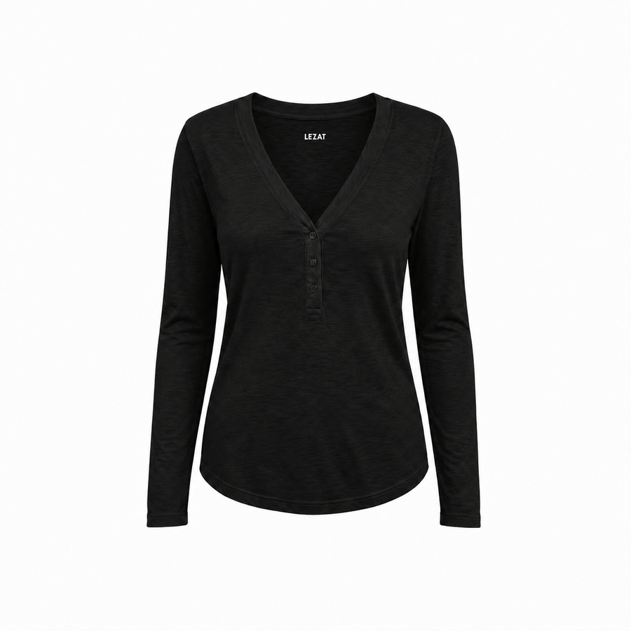 Monroe Organic Cotton Henley Long Sleeve