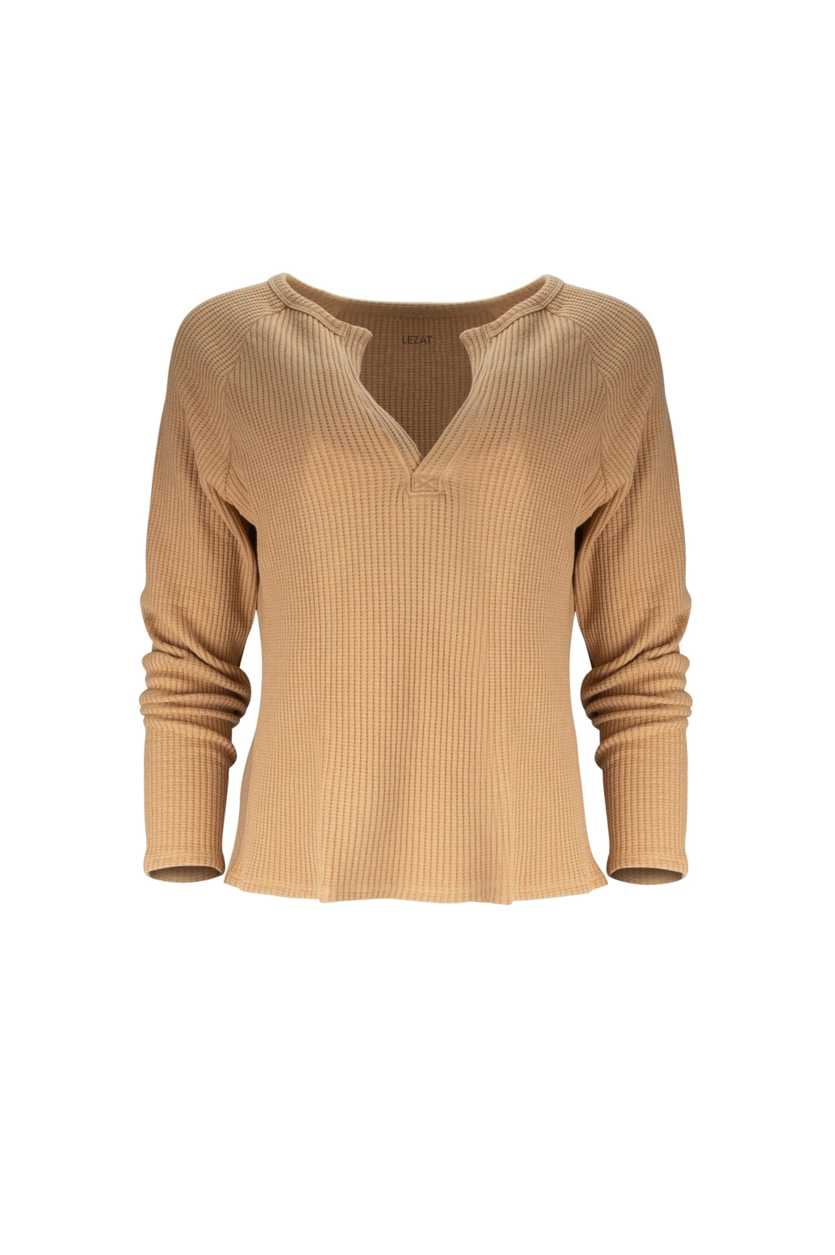 Jules Waffle Knit Organic Cotton V-Neck Pullover