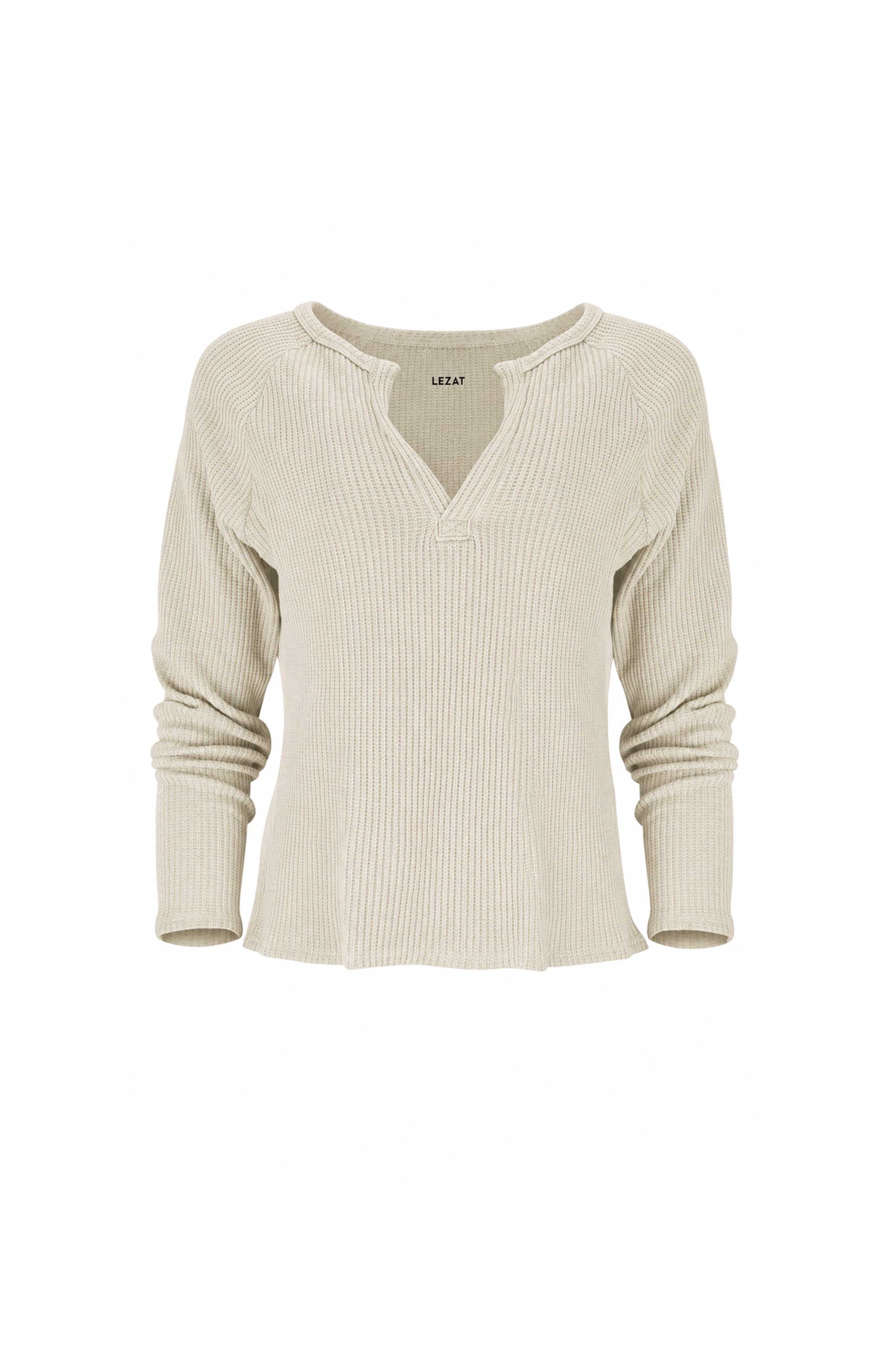 Jules Waffle Knit Organic Cotton V-Neck Pullover