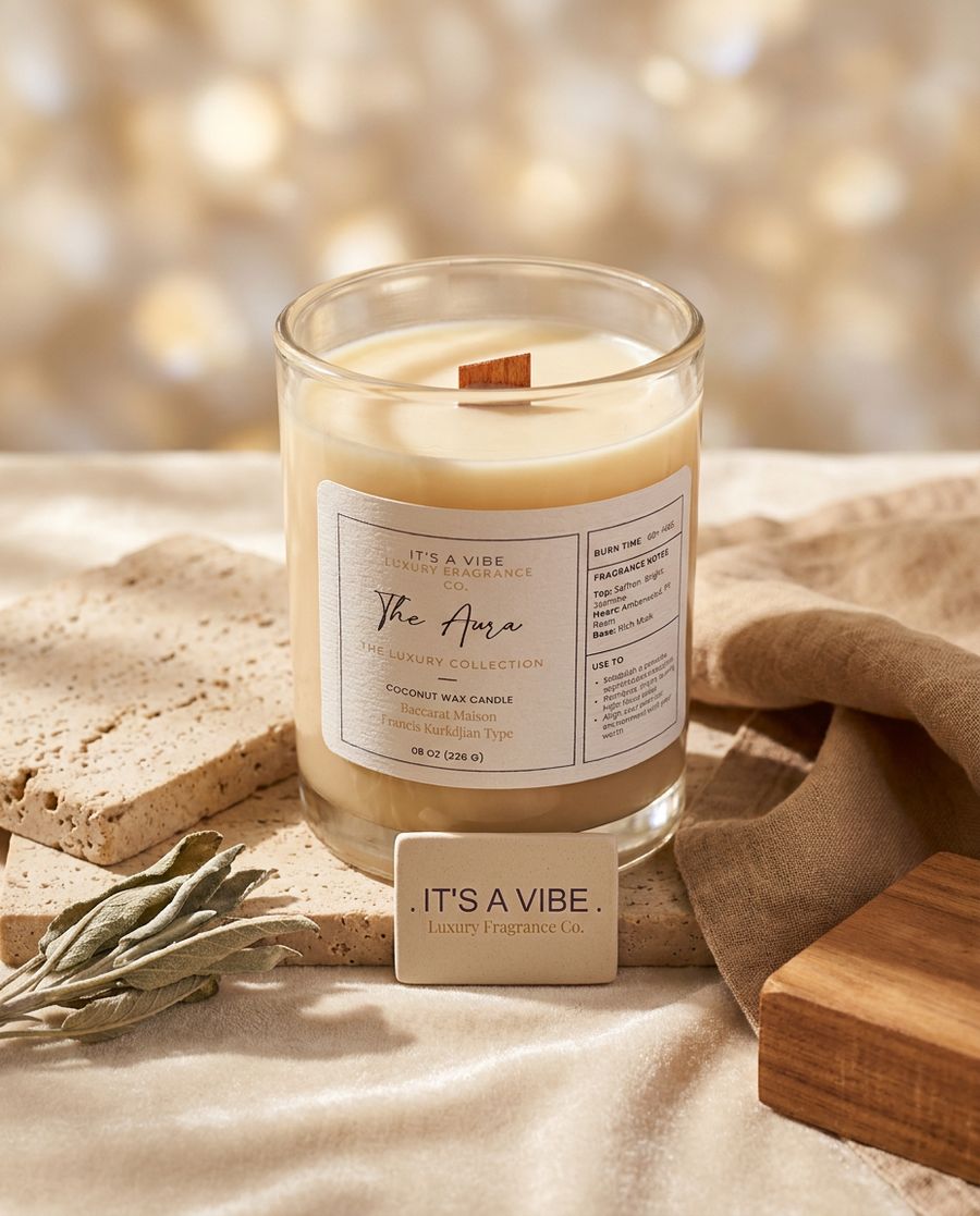 The Aura (Baccarat Maison Francis Kurkdjian Type) - 8oz Glass Candle