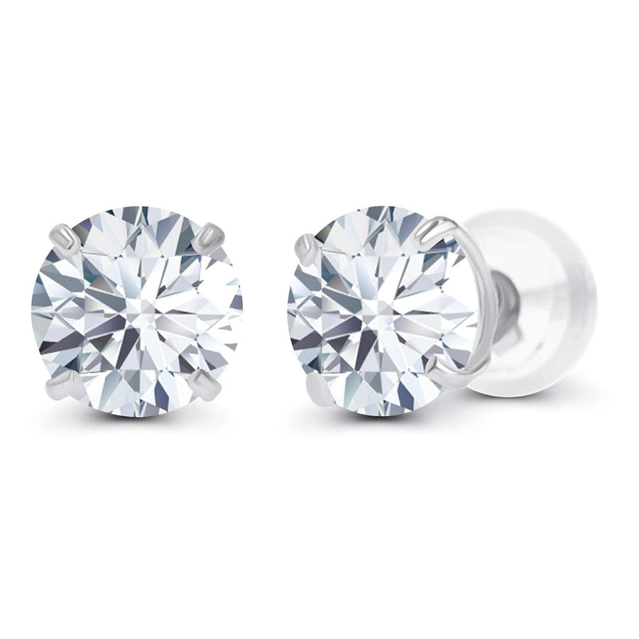 3.00 CTW AGI Certified Lab-Grown Diamond Stud Earrings in 14K Gold – E/VS