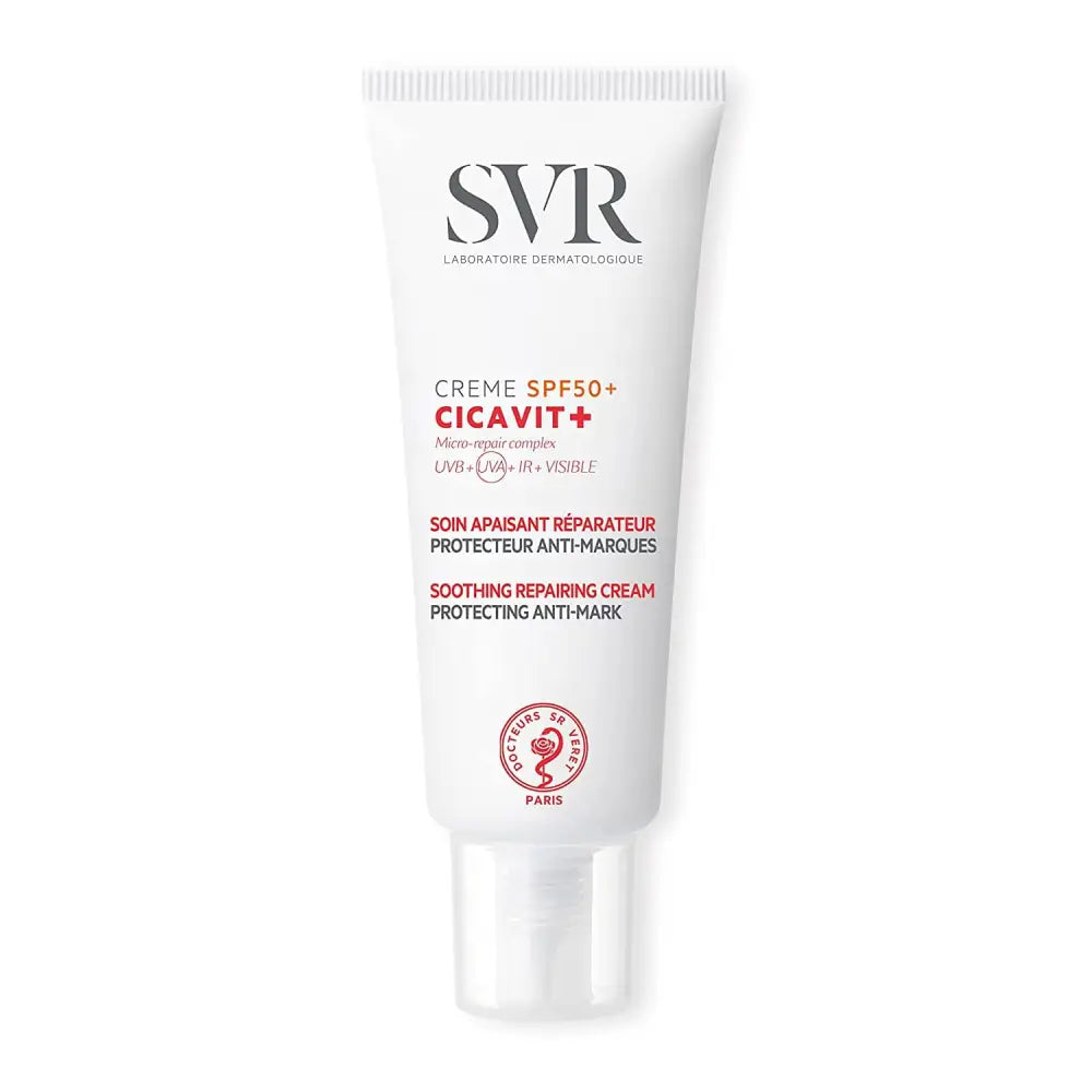 Svr Cicavit + Cream Spf50 + 40ml, crema reparadora y calmante con SPF50+ para piel dañada y frágil.