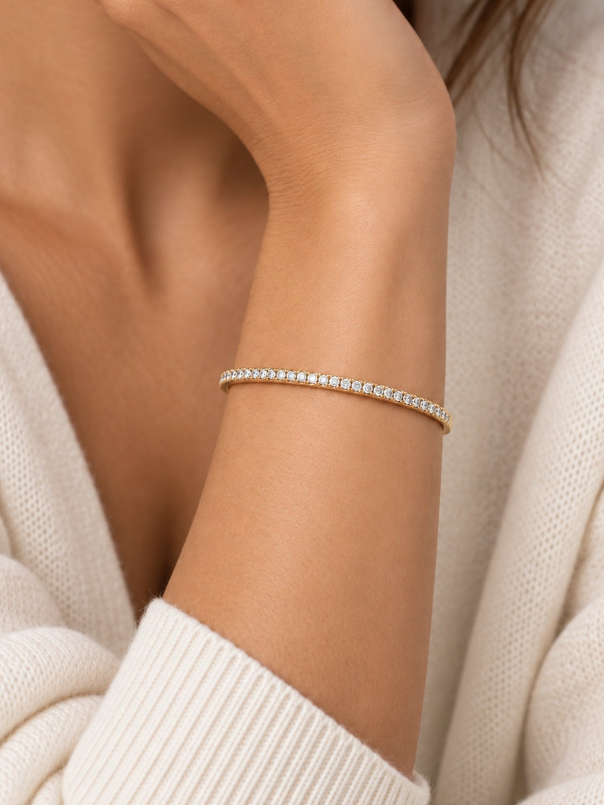 Gold Filled Thin Pave Cuff