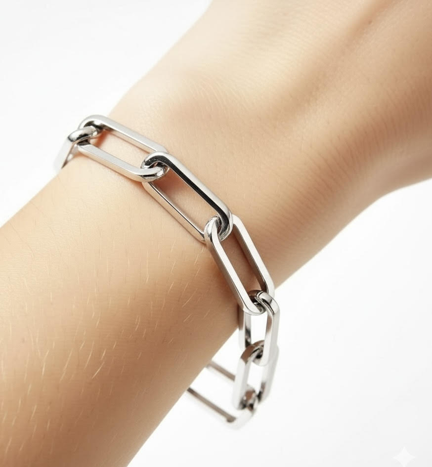 BG860W B.Tiff "Jemma" Paperclip Link Bracelet