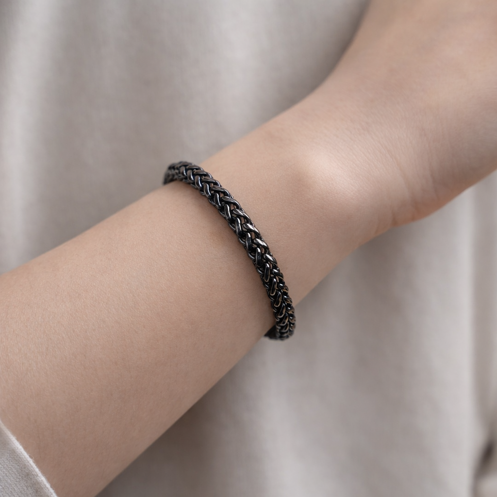BG550GM B.Tiff Gun Metal Prince of Wales Chain Bracelet