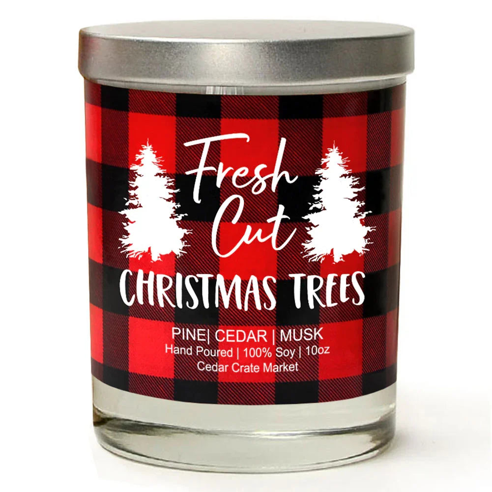 Fresh Cut Christmas Trees, Fraser Fir, Christmas Candle