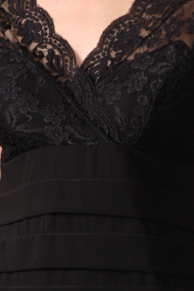 CLEARANCE - Celavie 2320L Dinner Party Tea Length Dress ITY Stretch Lace (Size 2XL)