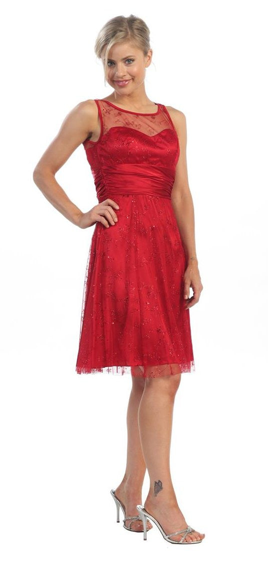 CLEARANCE - Juliet 2157 Knee Length A-Line Semi-Formal Dress